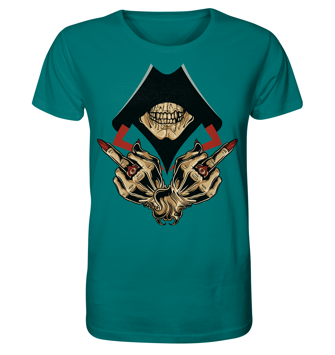 Skull Mittelfinger - Organic Shirt