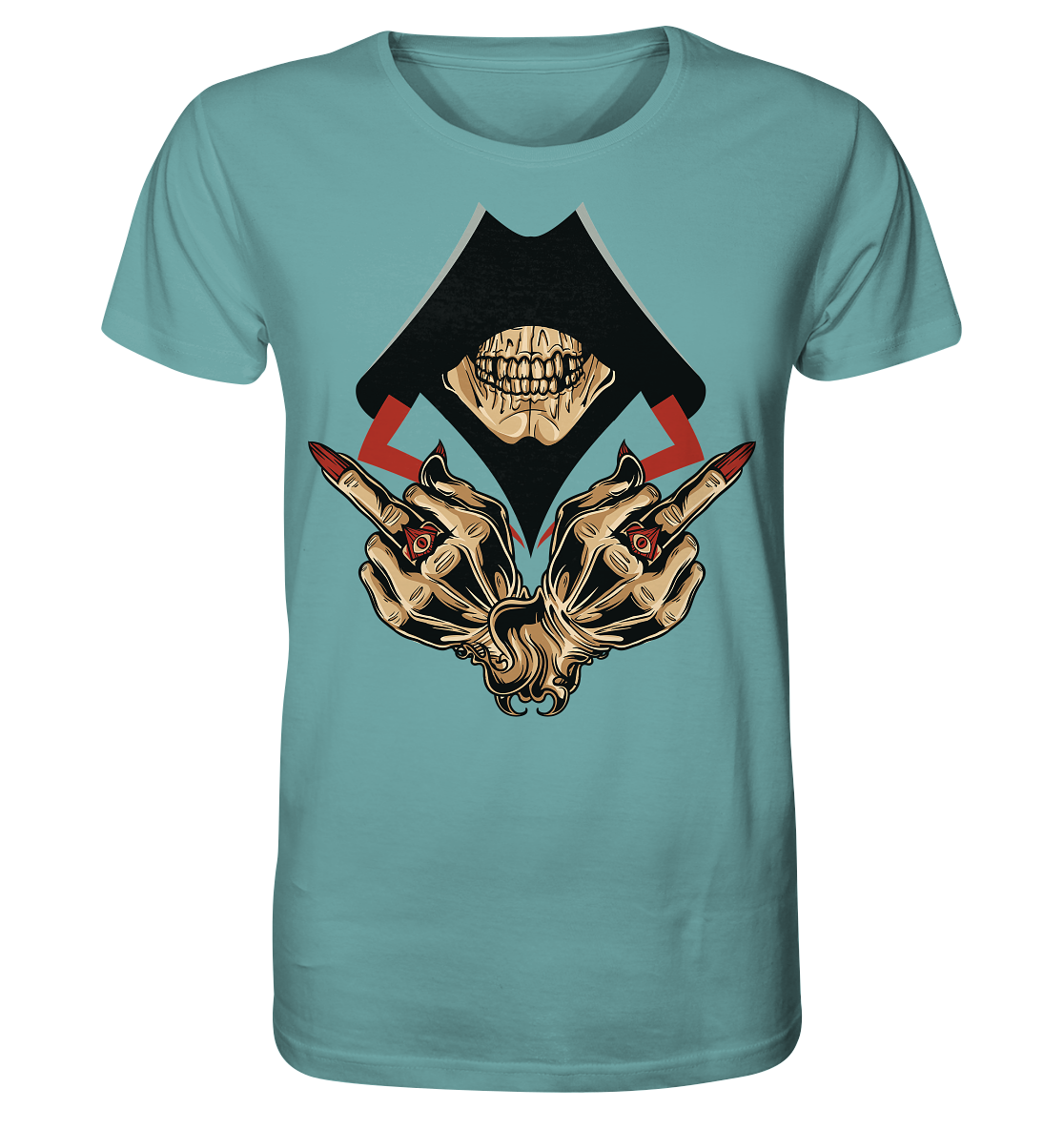 Skull Mittelfinger - Organic Shirt