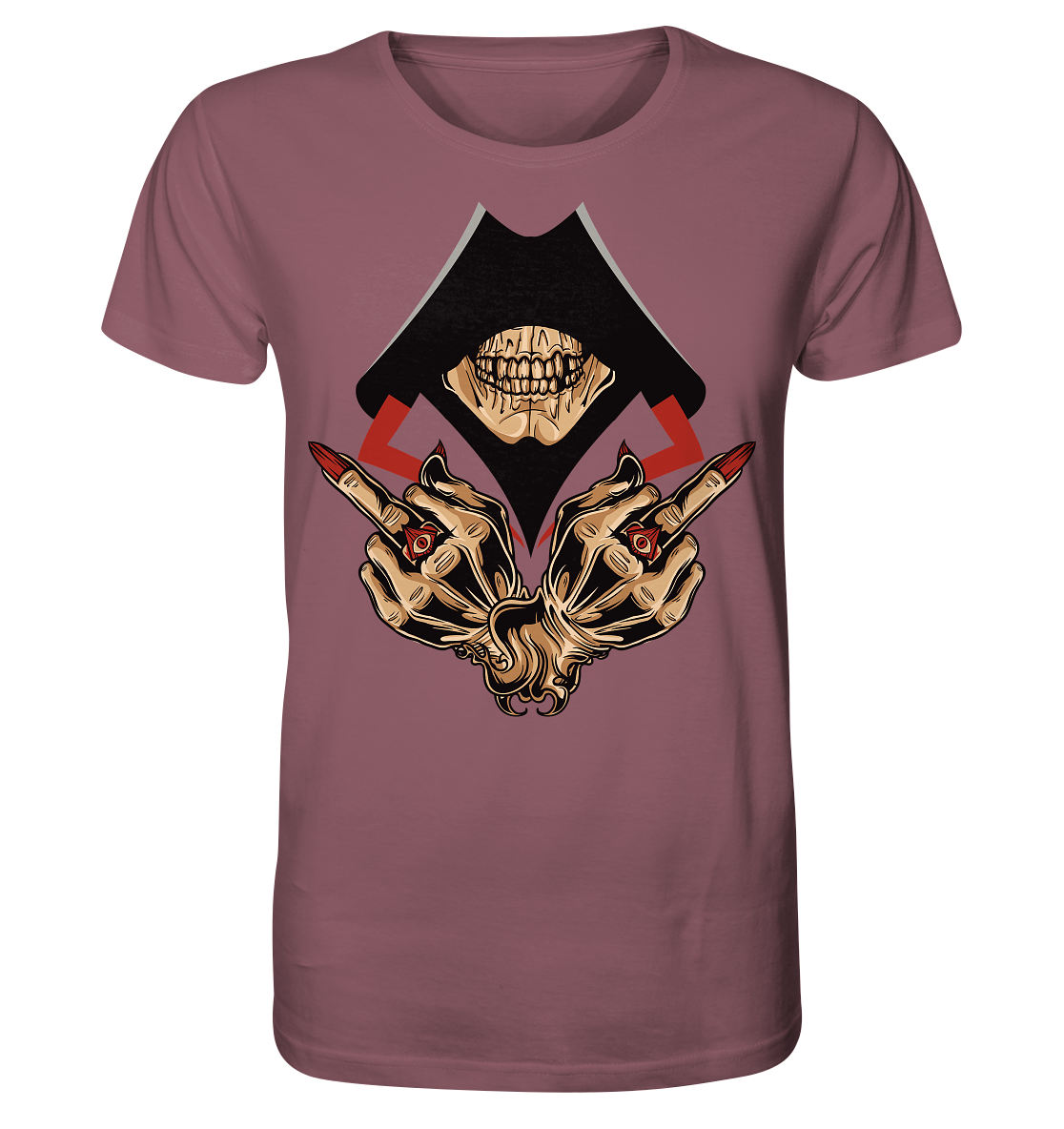 Skull Mittelfinger - Organic Shirt