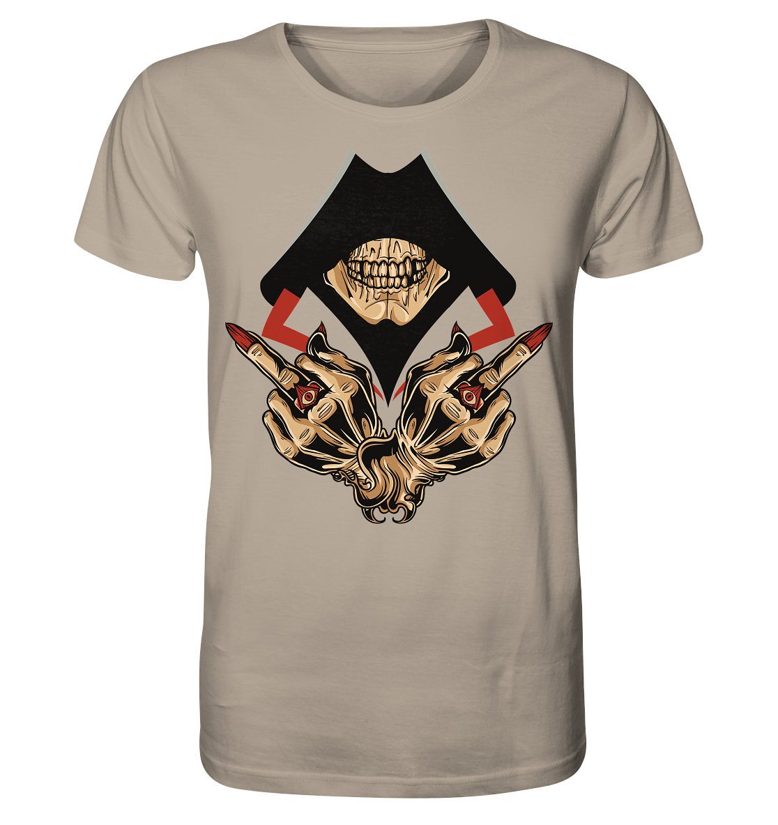 Skull Mittelfinger - Organic Shirt