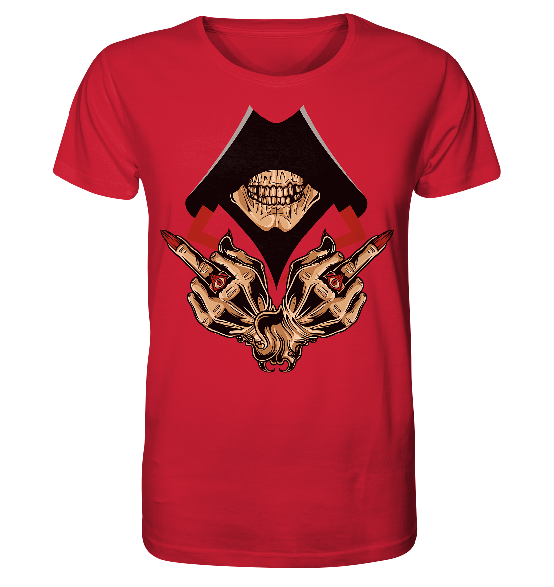 Skull Mittelfinger - Organic Shirt