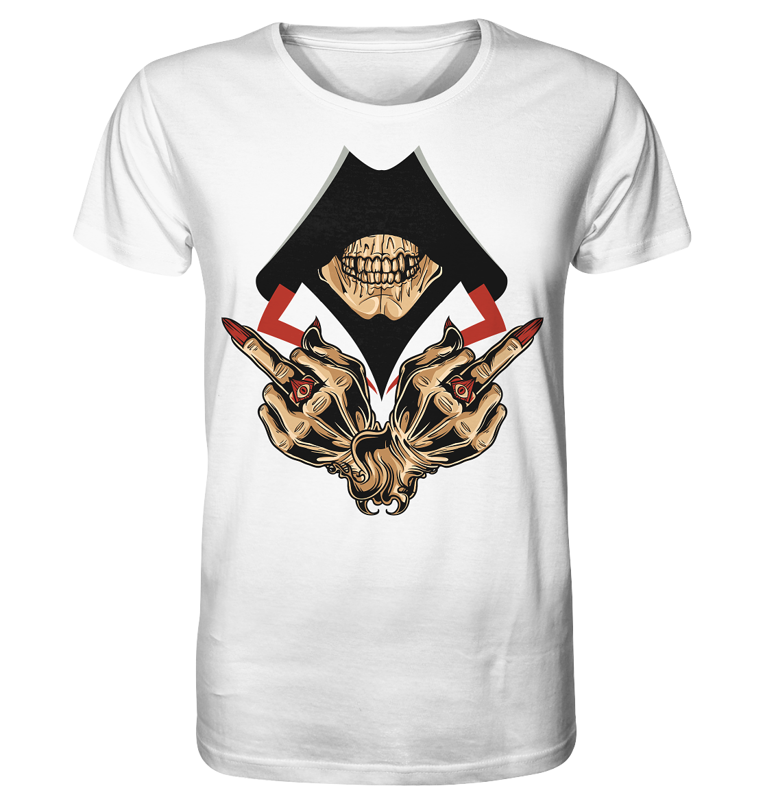 Skull Mittelfinger - Organic Shirt