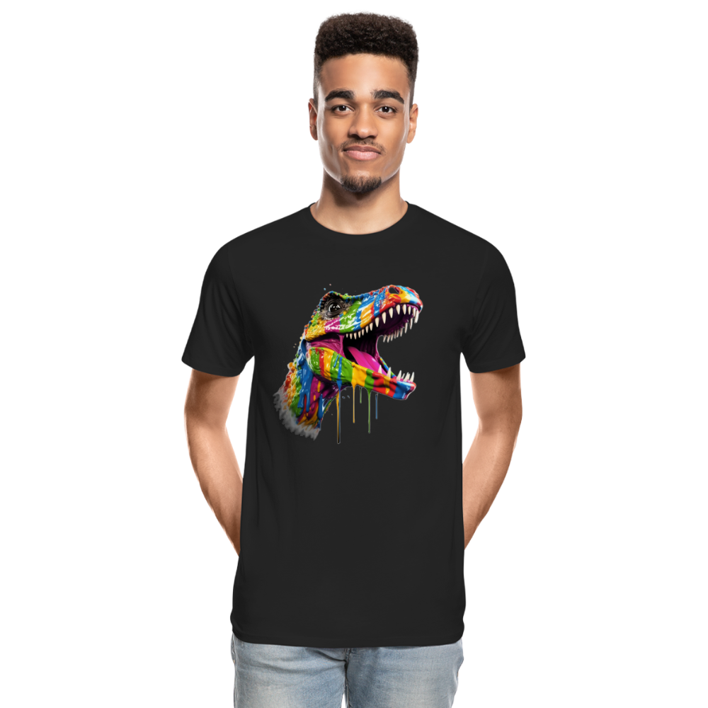 T-Rex Grafitti - Männer Premium Bio T-Shirt - Schwarz