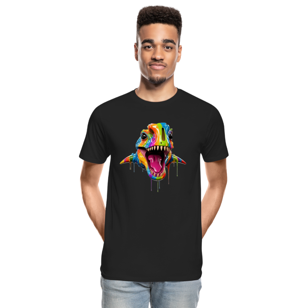 Dino Grafitti - Männer Premium Bio T-Shirt - Schwarz
