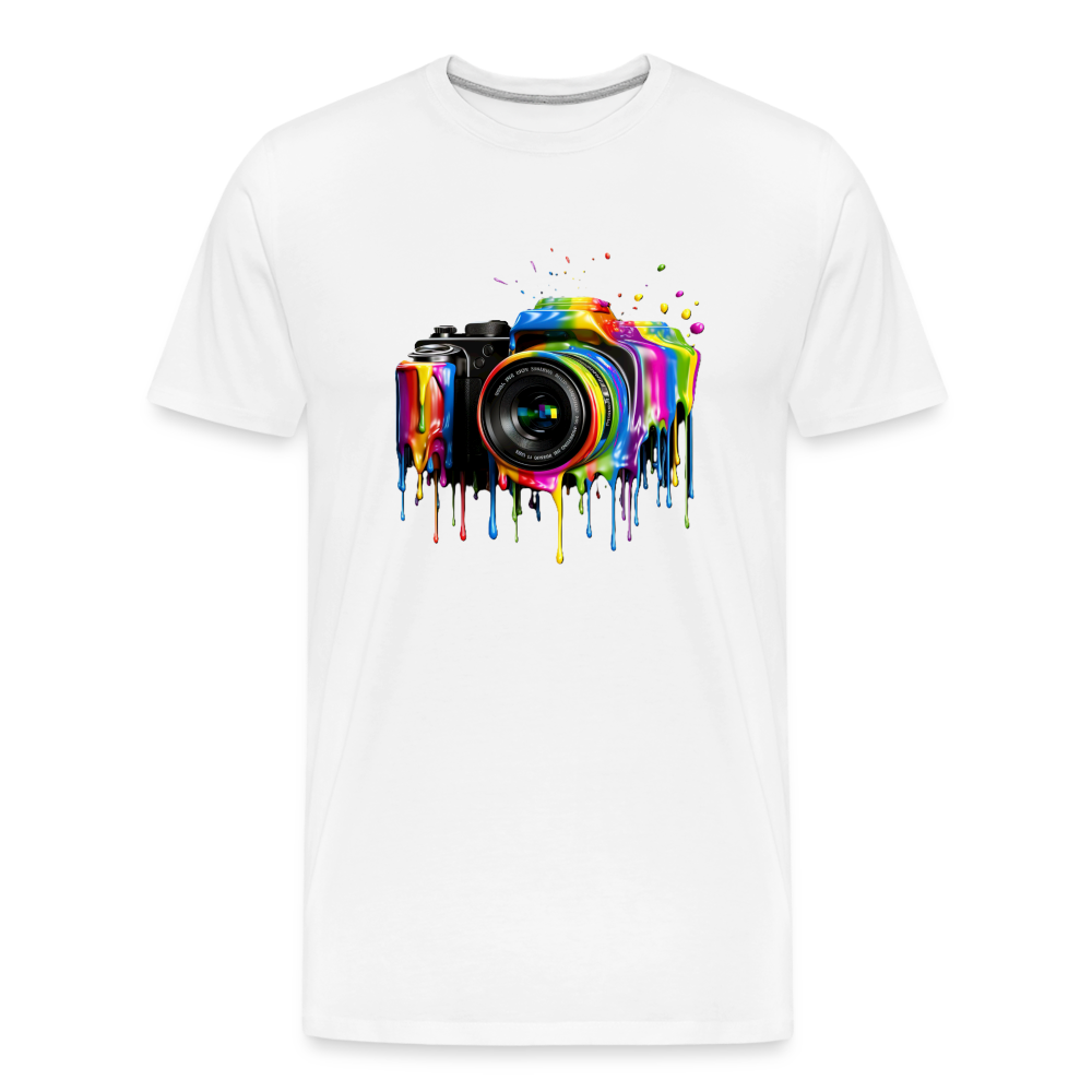 Kamera Grafitti - Männer Premium Bio T-Shirt - Weiß