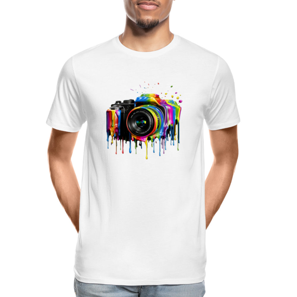 Kamera Grafitti - Männer Premium Bio T-Shirt - Weiß