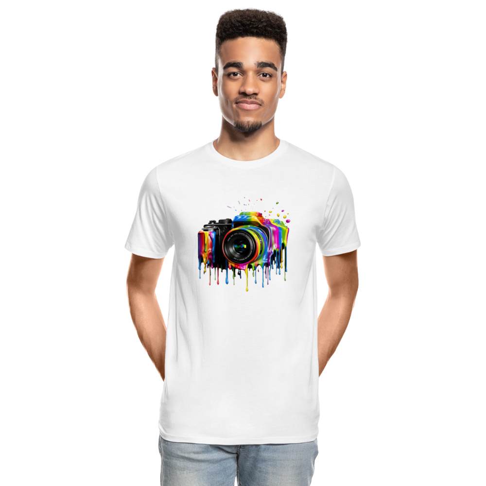 Kamera Grafitti - Männer Premium Bio T-Shirt - Weiß