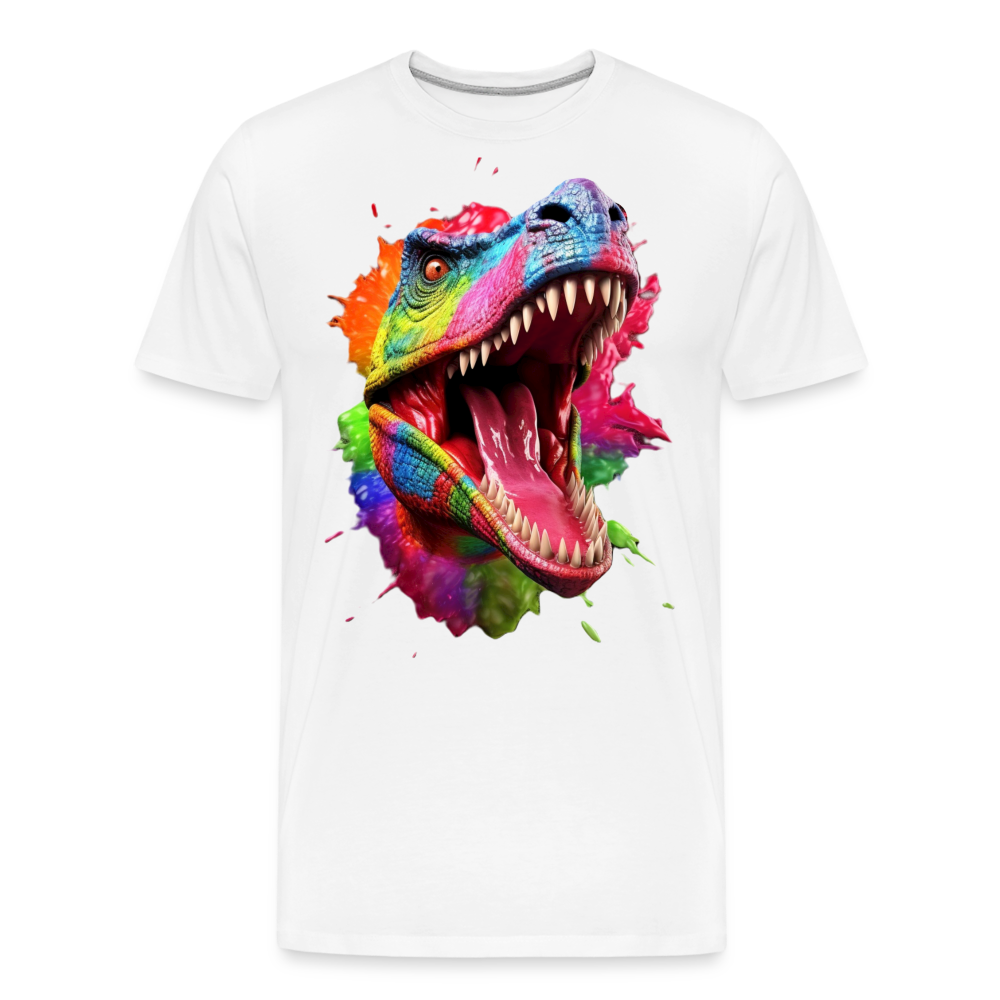 T-Rex Grafitti - Männer Premium Bio T-Shirt - Weiß