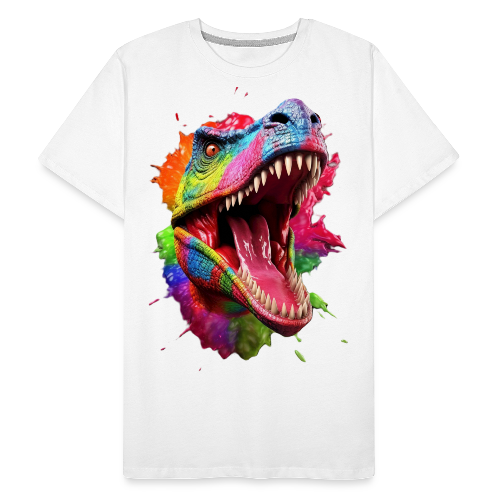 T-Rex Grafitti - Männer Premium Bio T-Shirt - Weiß