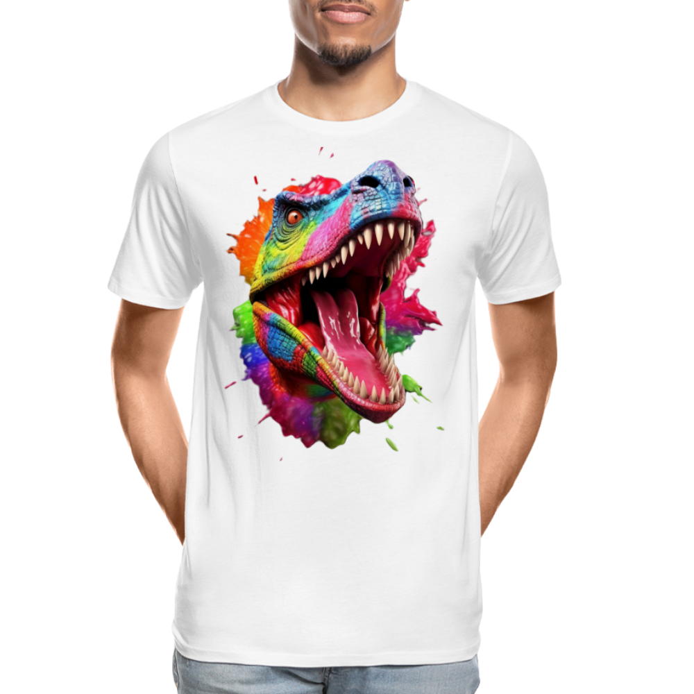 T-Rex Grafitti - Männer Premium Bio T-Shirt - Weiß