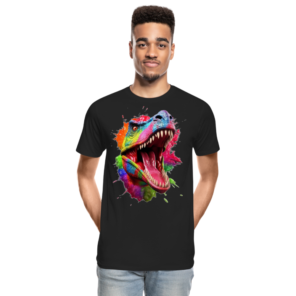 T-Rex Grafitti - Männer Premium Bio T-Shirt - Schwarz