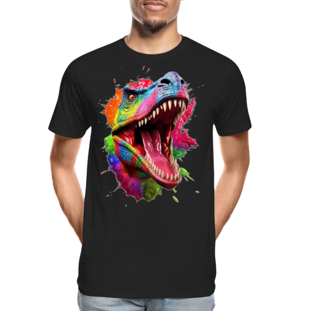 T-Rex Grafitti - Männer Premium Bio T-Shirt - Schwarz