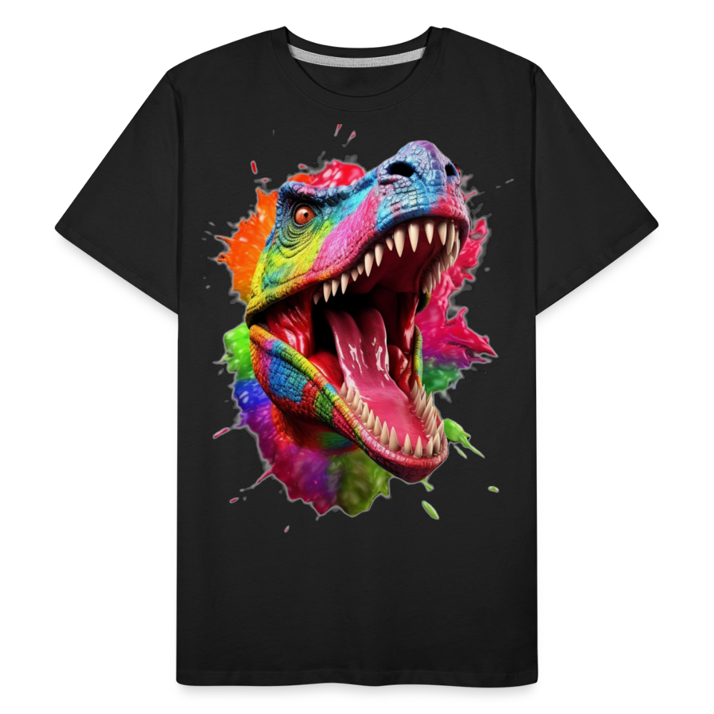 T-Rex Grafitti - Männer Premium Bio T-Shirt - Schwarz