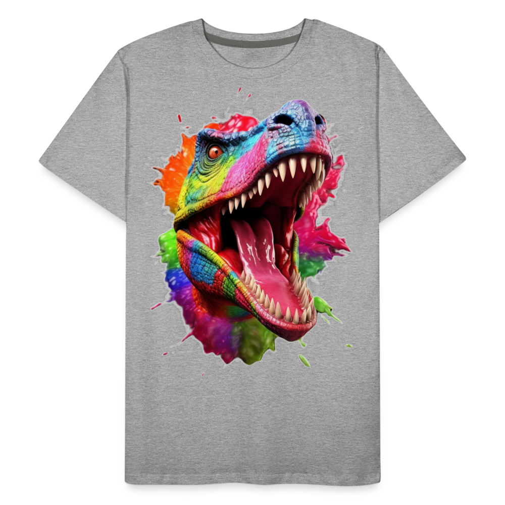 T-Rex Grafitti - Männer Premium Bio T-Shirt - Grau meliert