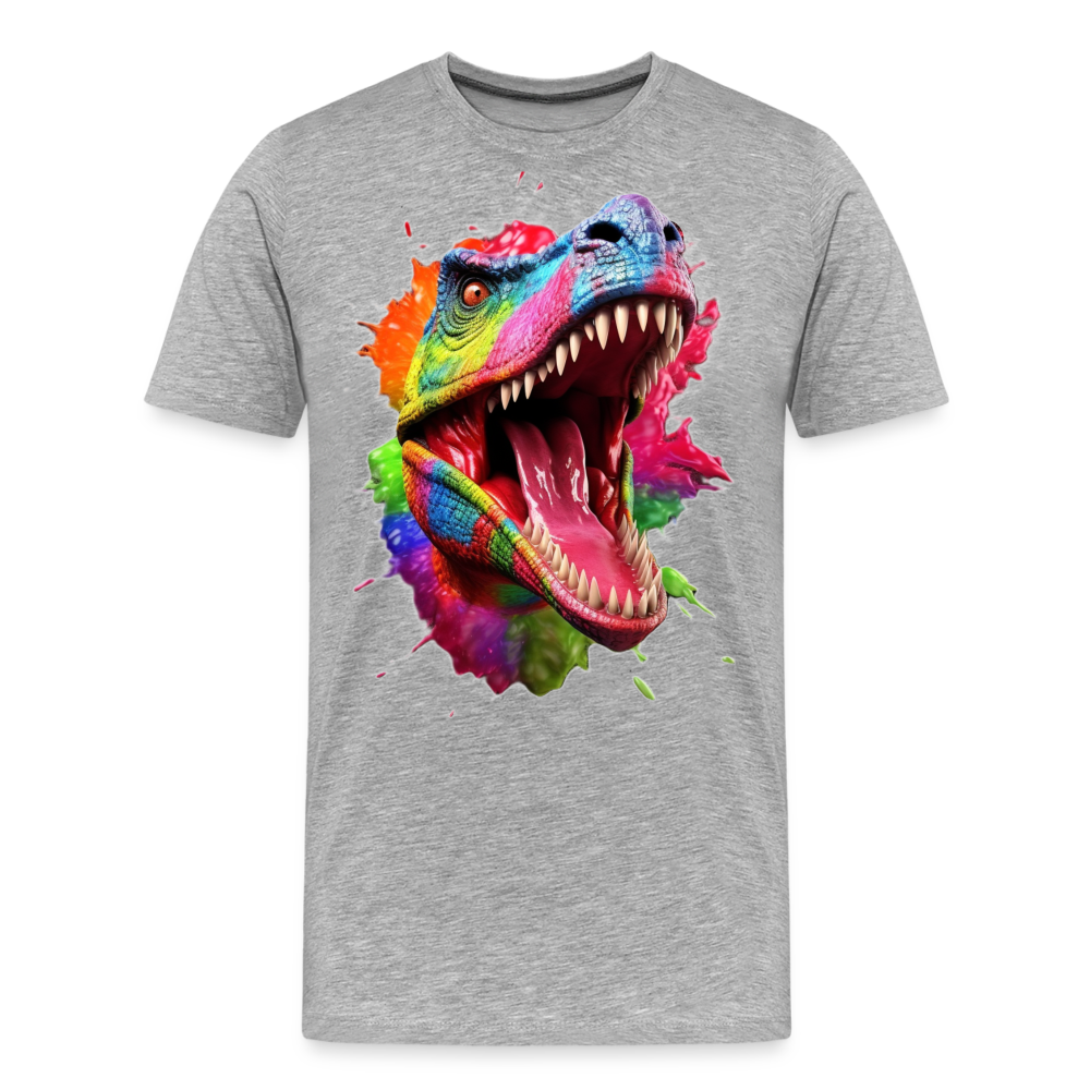 T-Rex Grafitti - Männer Premium Bio T-Shirt - Grau meliert