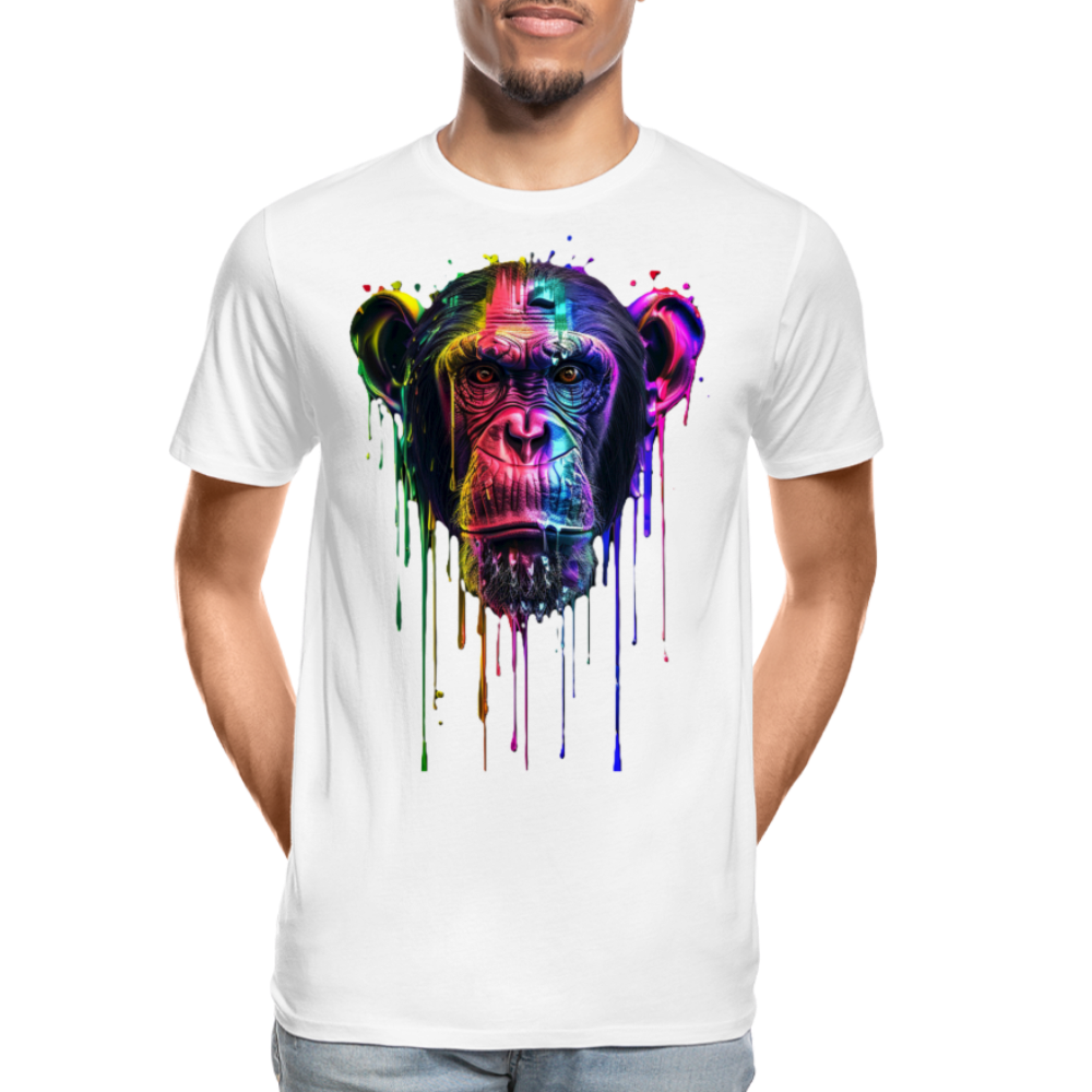 Schimpanse Grafitti - Männer Premium Bio T-Shirt - Weiß