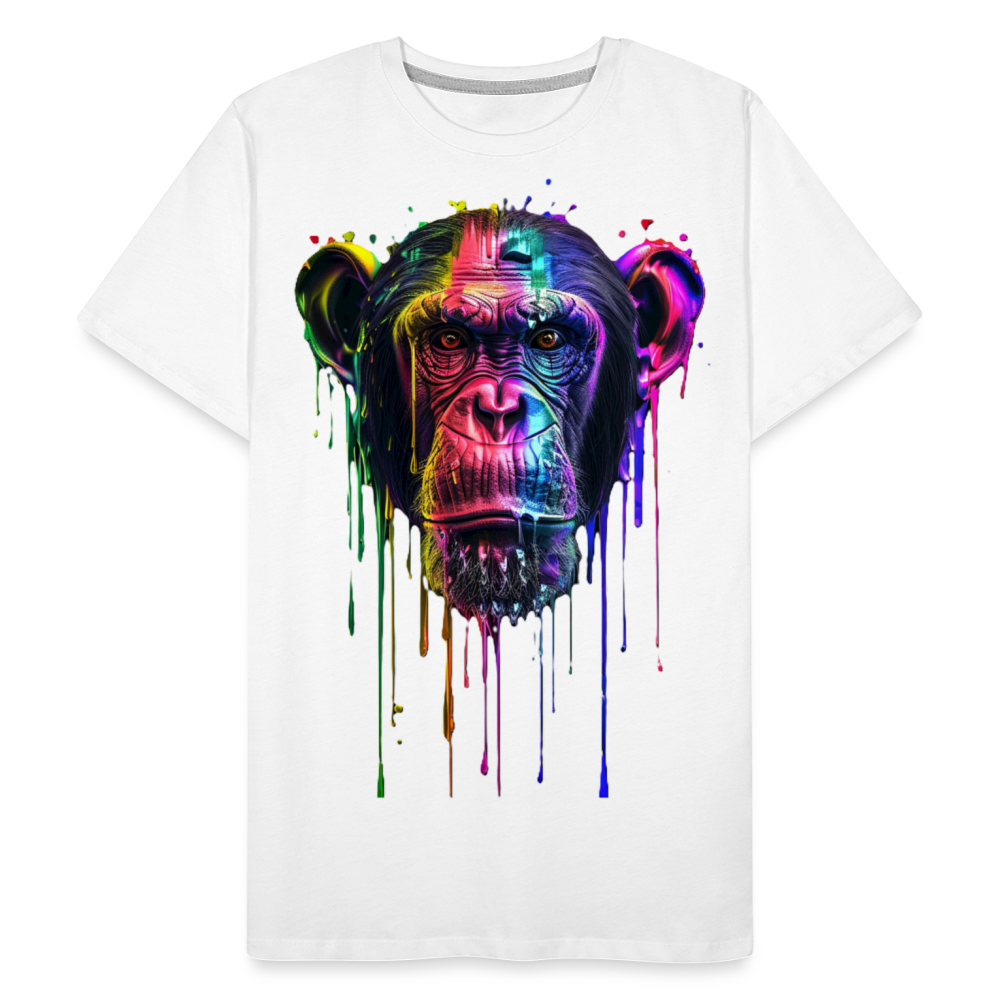 Schimpanse Grafitti - Männer Premium Bio T-Shirt - Weiß