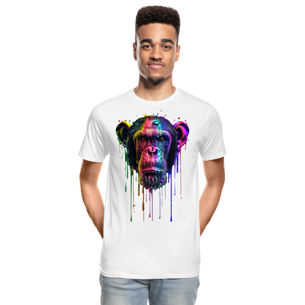Schimpanse Grafitti - Männer Premium Bio T-Shirt - Weiß