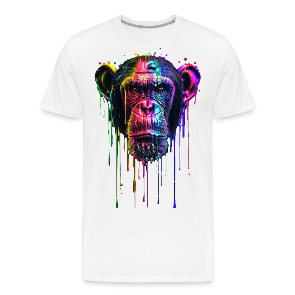 Schimpanse Grafitti - Männer Premium Bio T-Shirt - Weiß