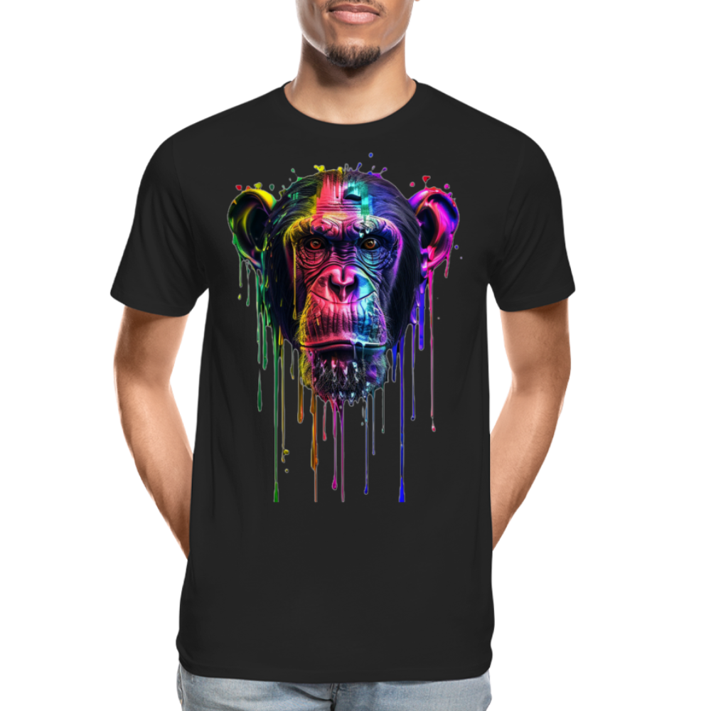 Schimpanse Grafitti - Männer Premium Bio T-Shirt - Schwarz
