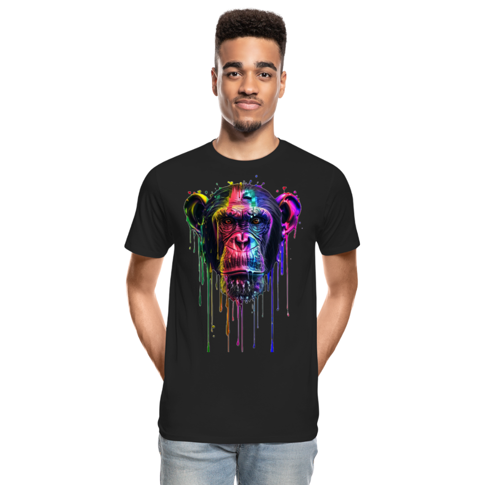 Schimpanse Grafitti - Männer Premium Bio T-Shirt - Schwarz