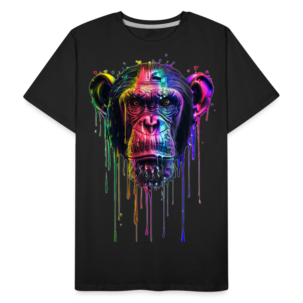 Schimpanse Grafitti - Männer Premium Bio T-Shirt - Schwarz