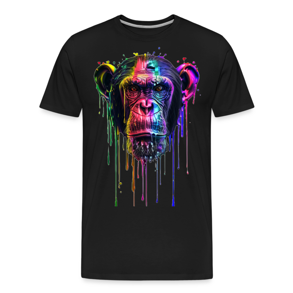 Schimpanse Grafitti - Männer Premium Bio T-Shirt - Schwarz