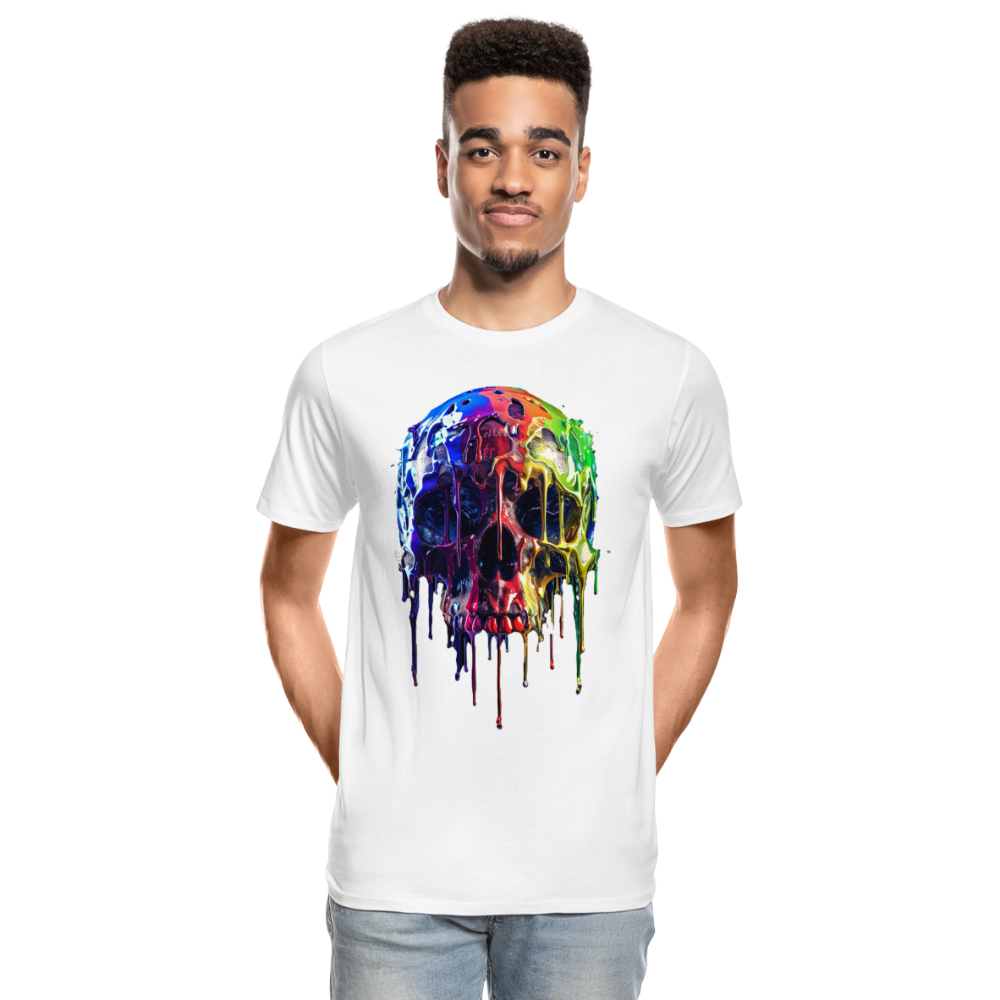 Skull Grafitti - Männer Premium Bio T-Shirt - Weiß
