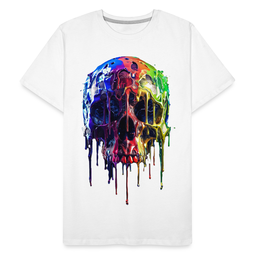 Skull Grafitti - Männer Premium Bio T-Shirt - Weiß