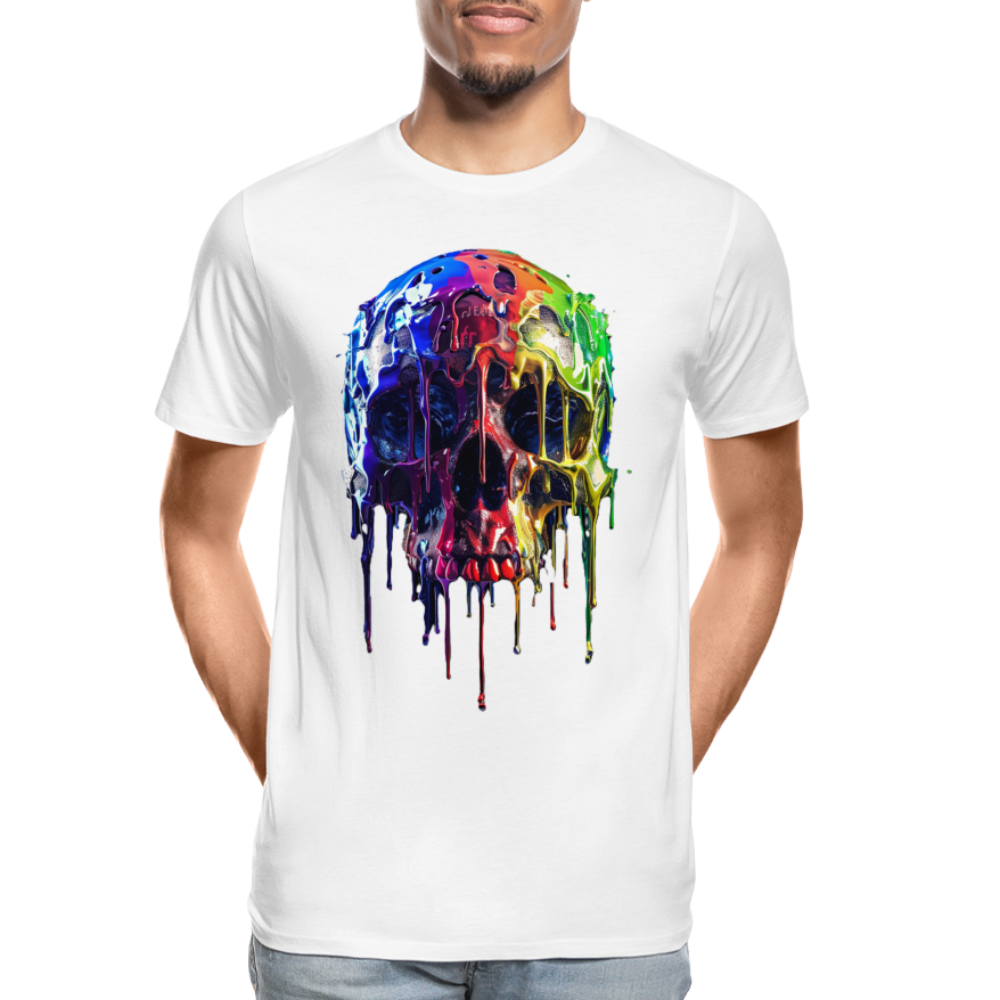 Skull Grafitti - Männer Premium Bio T-Shirt - Weiß