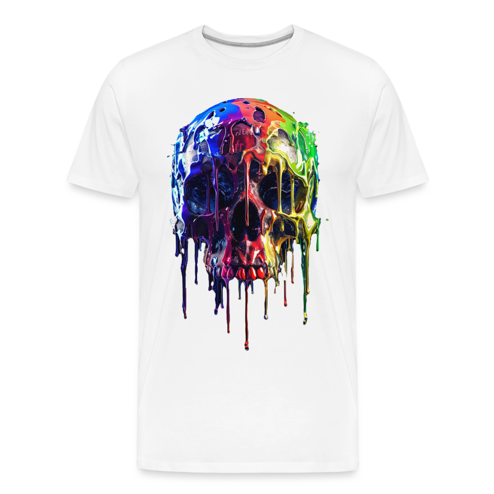 Skull Grafitti - Männer Premium Bio T-Shirt - Weiß