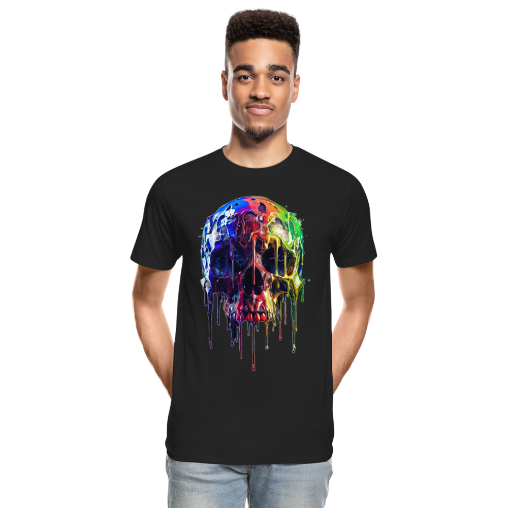 Skull Grafitti - Männer Premium Bio T-Shirt - Schwarz