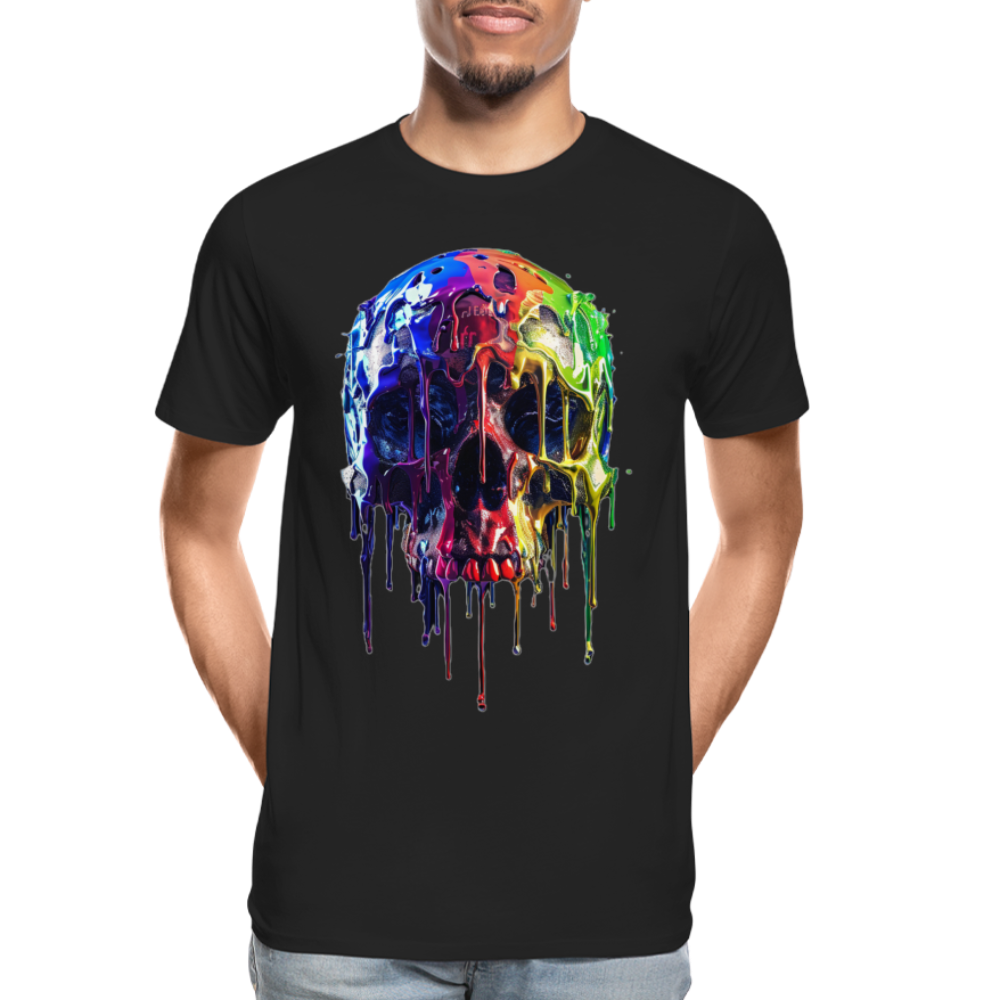 Skull Grafitti - Männer Premium Bio T-Shirt - Schwarz