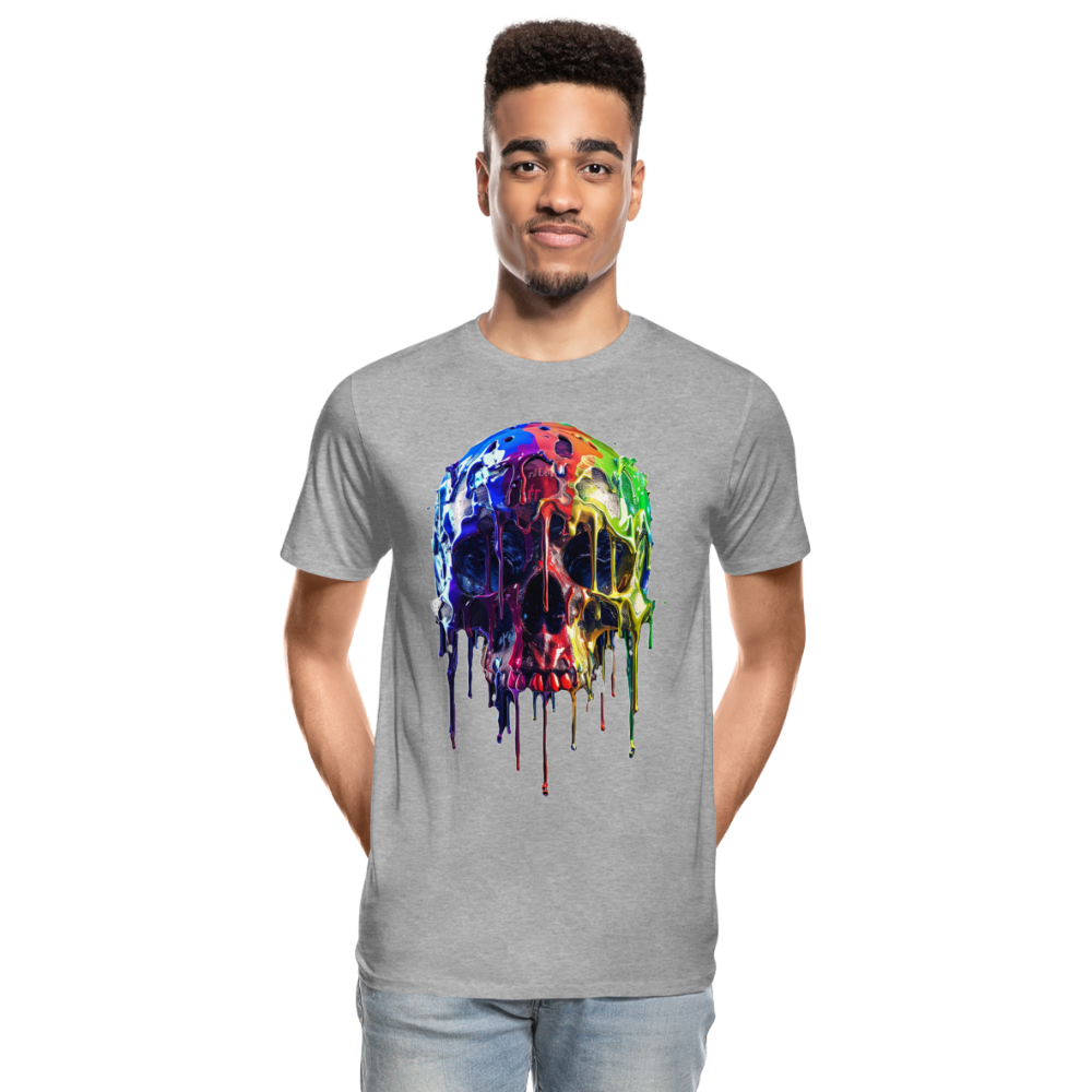 Skull Grafitti - Männer Premium Bio T-Shirt - Grau meliert