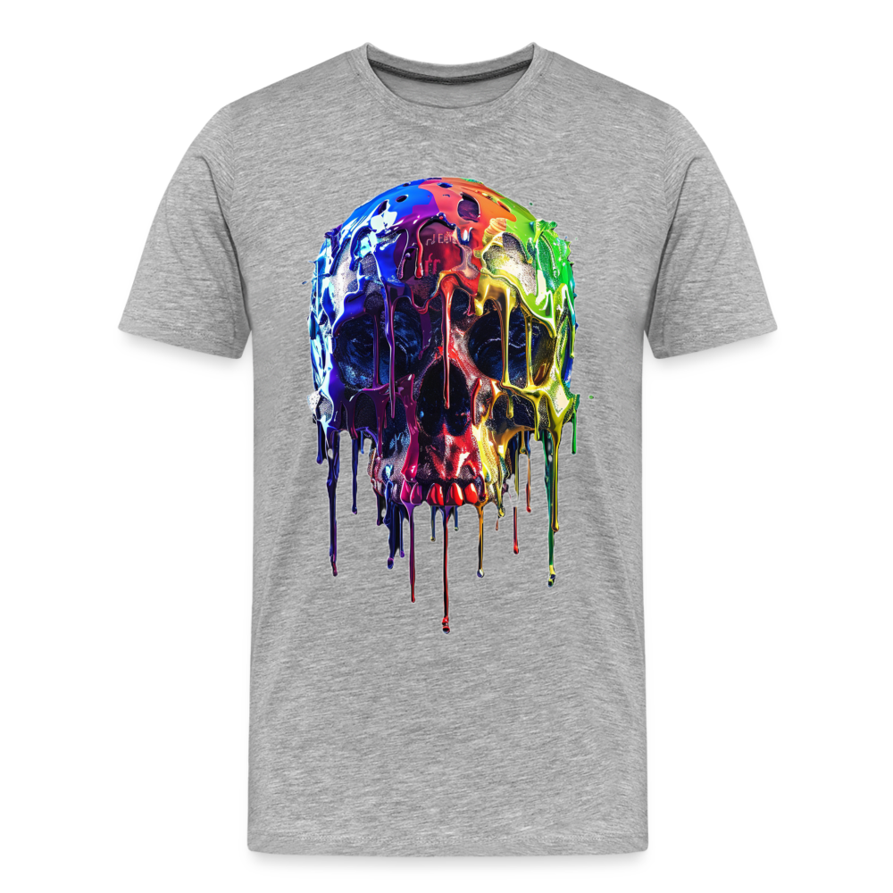 Skull Grafitti - Männer Premium Bio T-Shirt - Grau meliert