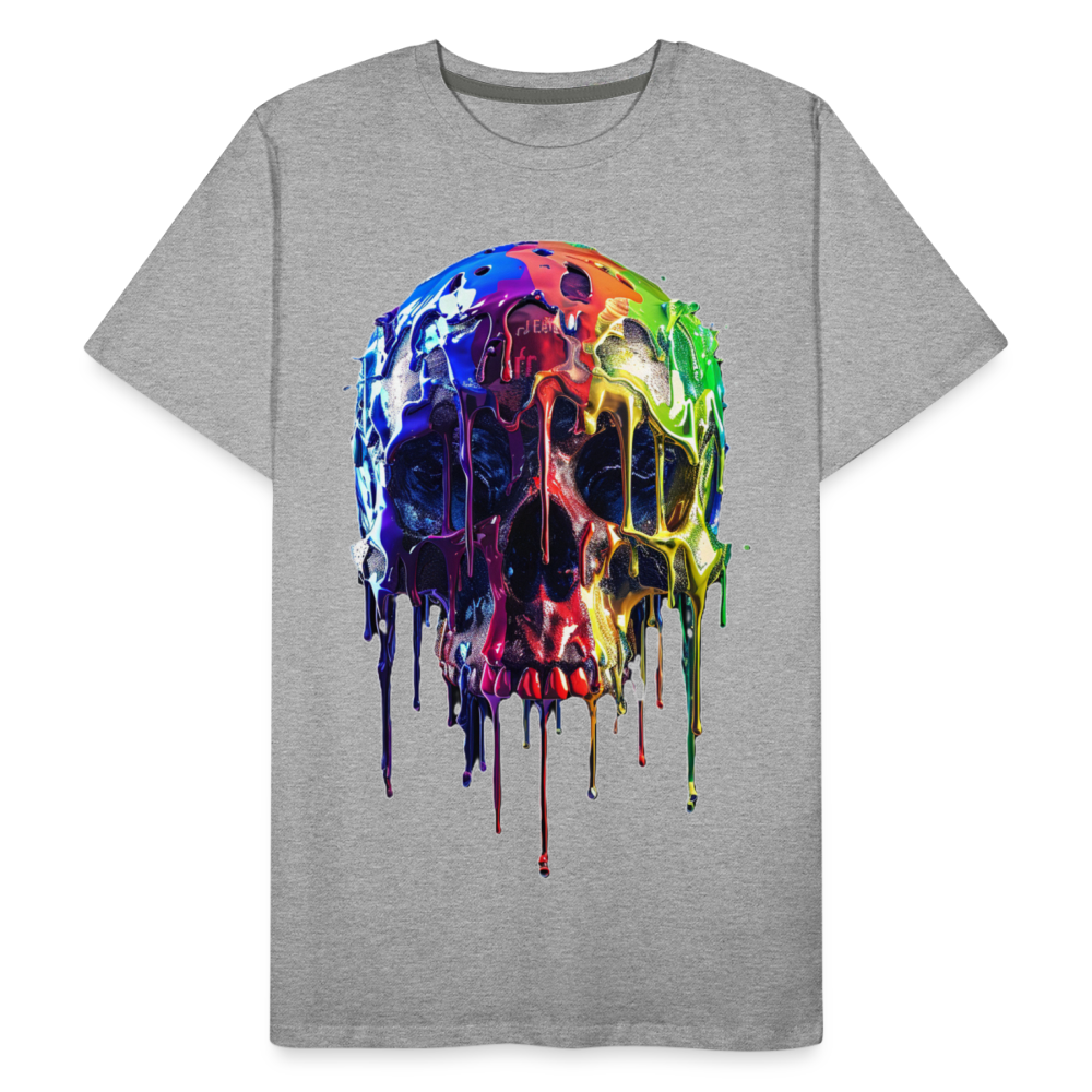 Skull Grafitti - Männer Premium Bio T-Shirt - Grau meliert