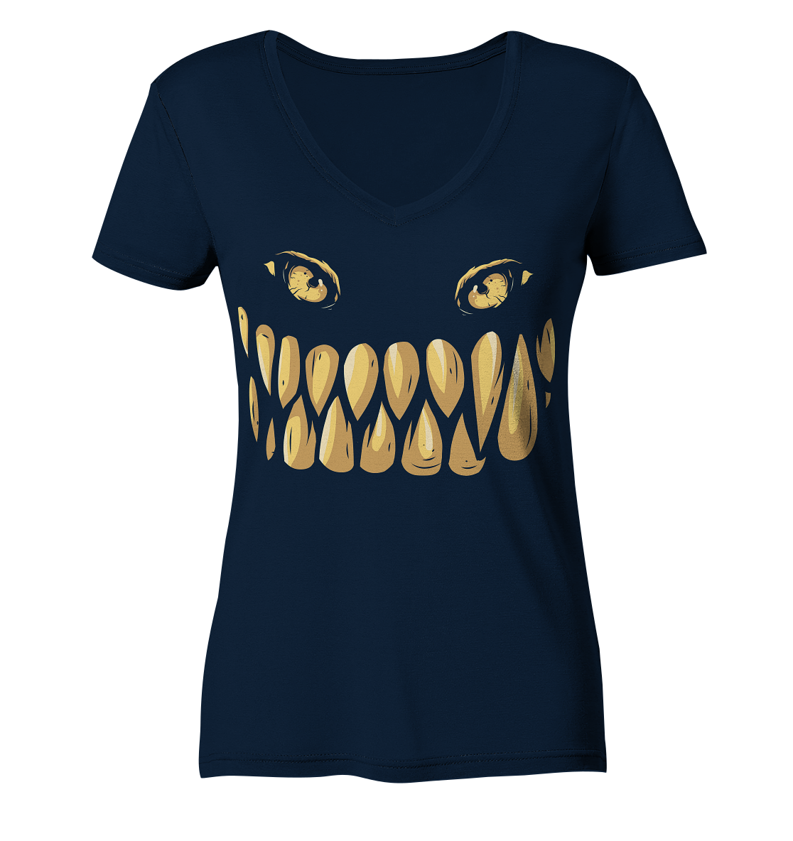 Monster Smile - Ladies Organic V-Neck Shirt