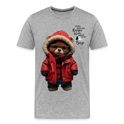 Ich gehe in die Berge - Premium Bio T-Shirt - Grau meliert