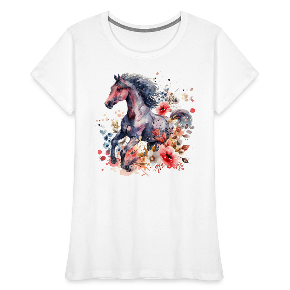 Flower Horse - Frauen Premium Bio T-Shirt - Weiß