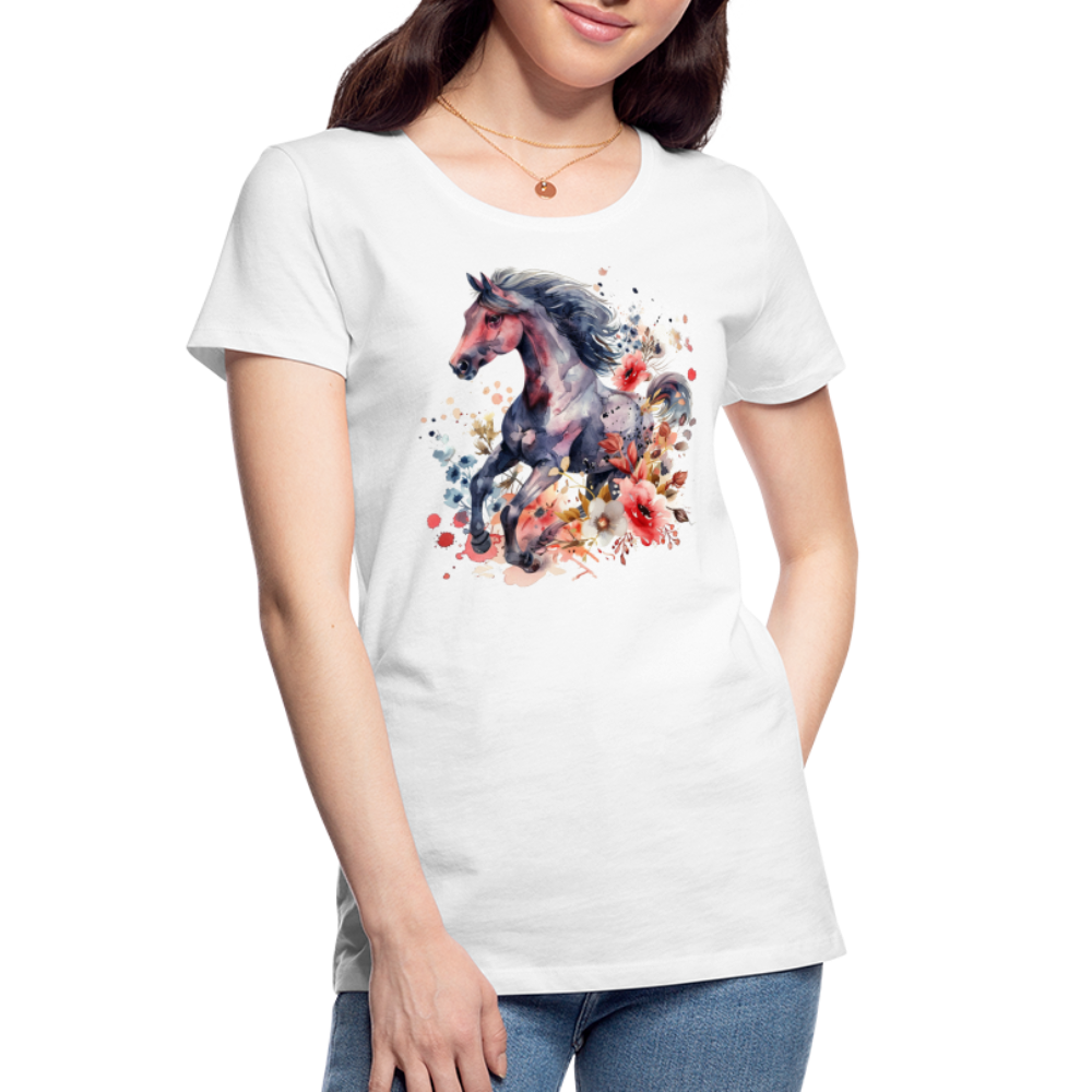 Flower Horse - Frauen Premium Bio T-Shirt - Weiß