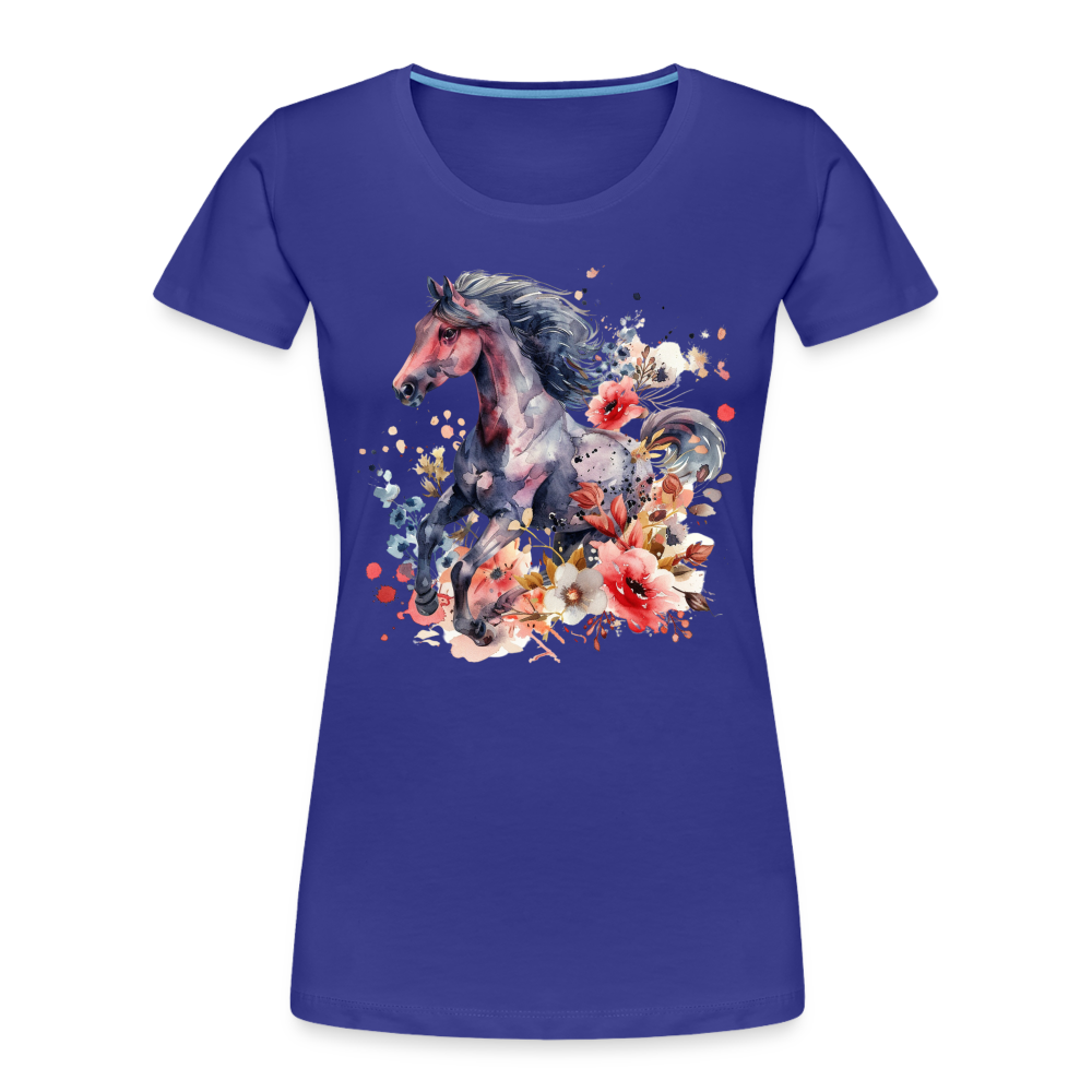 Flower Horse - Frauen Premium Bio T-Shirt - Königsblau