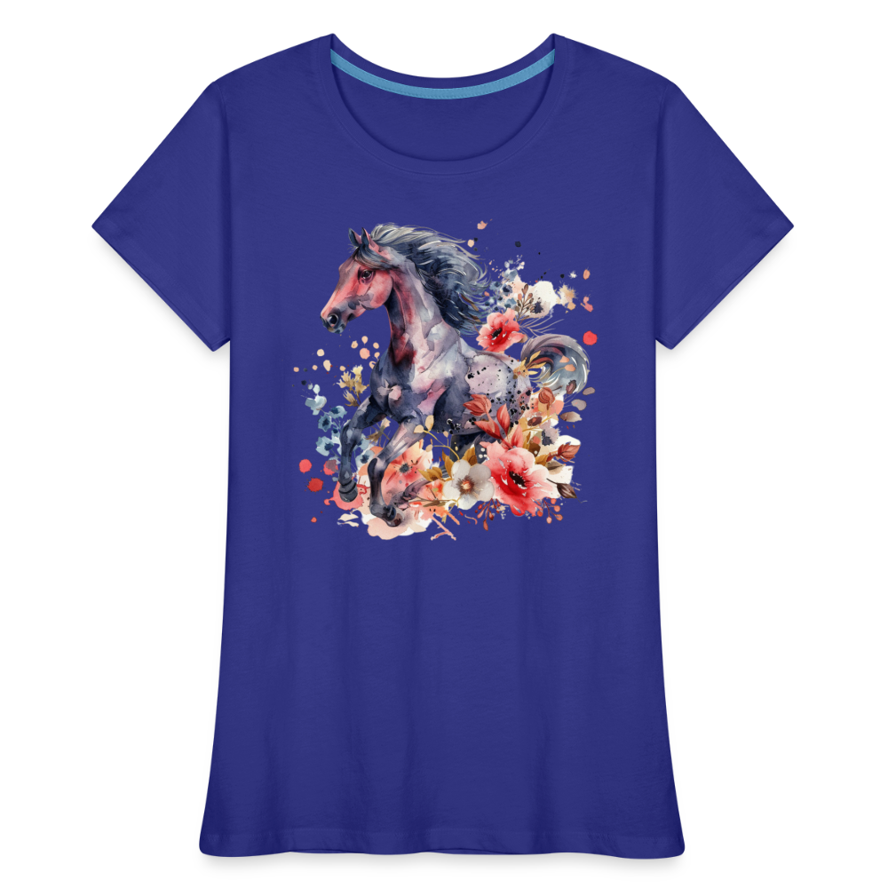 Flower Horse - Frauen Premium Bio T-Shirt - Königsblau