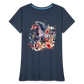 Flower Horse - Frauen Premium Bio T-Shirt - Navy