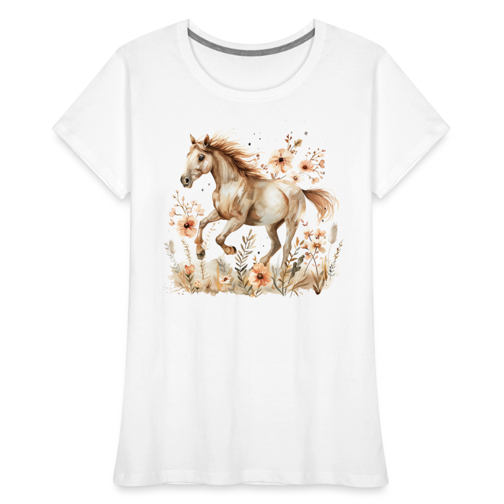 Flower Horse 3 - Frauen Premium Bio T-Shirt - Weiß