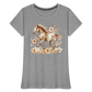 Flower Horse 3 - Frauen Premium Bio T-Shirt - Grau meliert