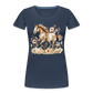 Flower Horse 3 - Frauen Premium Bio T-Shirt - Navy