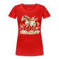 Flower Horse 3 - Frauen Premium Bio T-Shirt - Rot