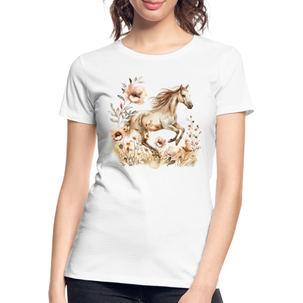 Flower Horse 2 - Frauen Premium Bio T-Shirt - Weiß