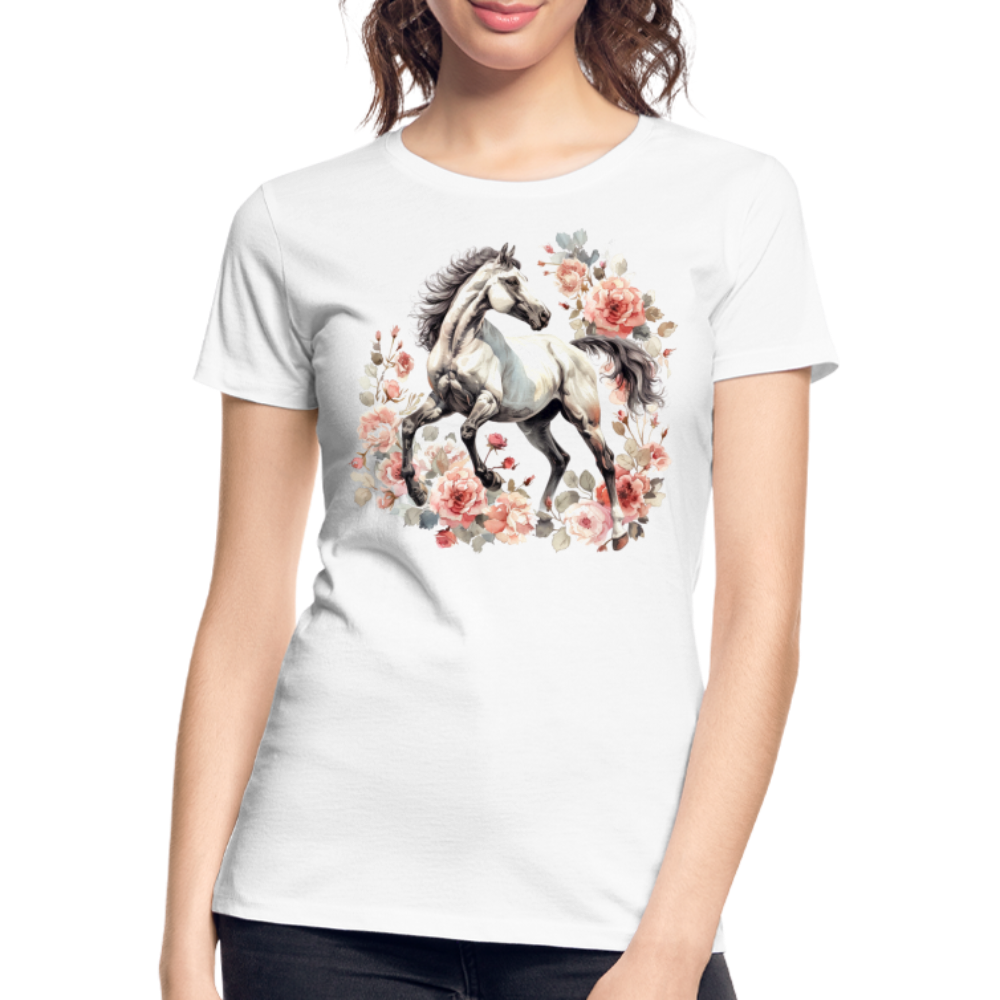 Flower Horse 4 - Frauen Premium Bio T-Shirt - Weiß