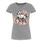 Flower Horse 4 - Frauen Premium Bio T-Shirt - Grau meliert